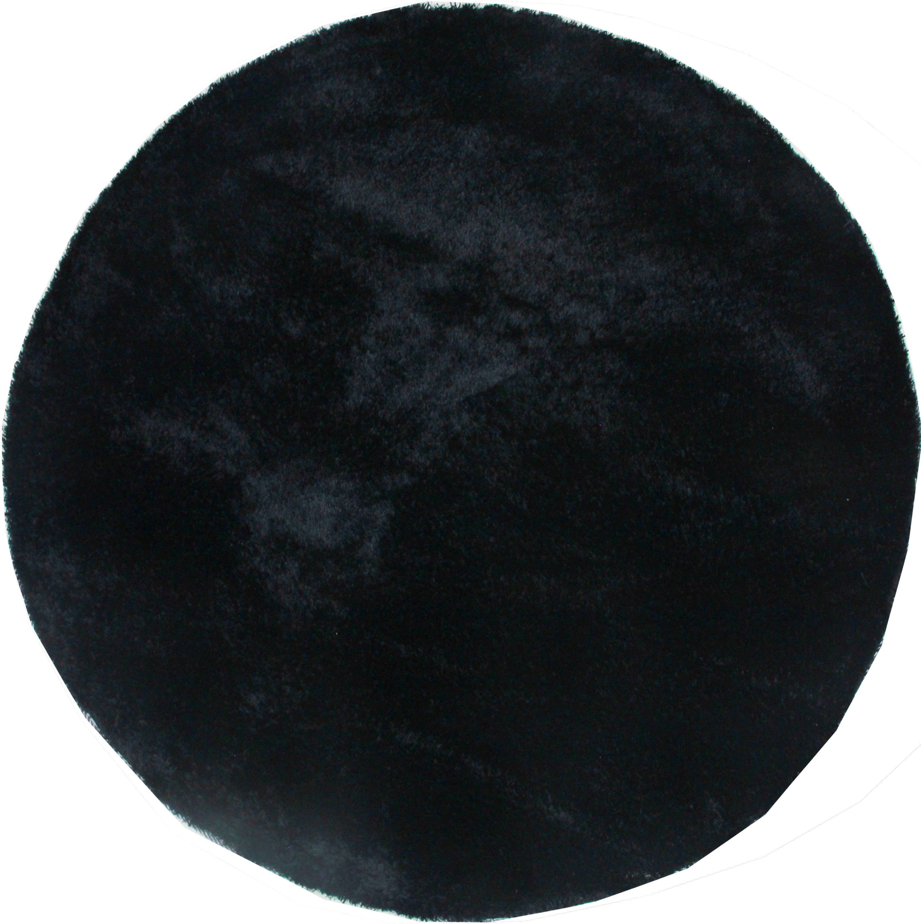 Hochflor-Teppich Deman, Home Mikrofaser, Uni-Farben, und rund, affaire, kuschelig 25 mm, weich durch Höhe: schwarz rund besonders