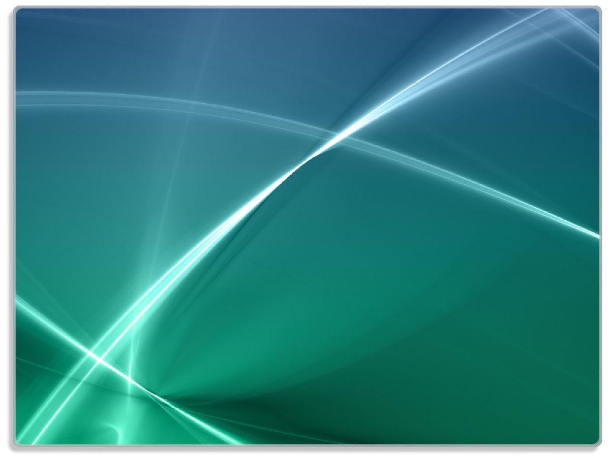 Wallario Schneidebrett Abstrakte Formen und Linien in blau grün türkis, ESG-Sicherheitsglas, (inkl. rutschfester Gummifüße 4mm, 1-St), 30x40cm
