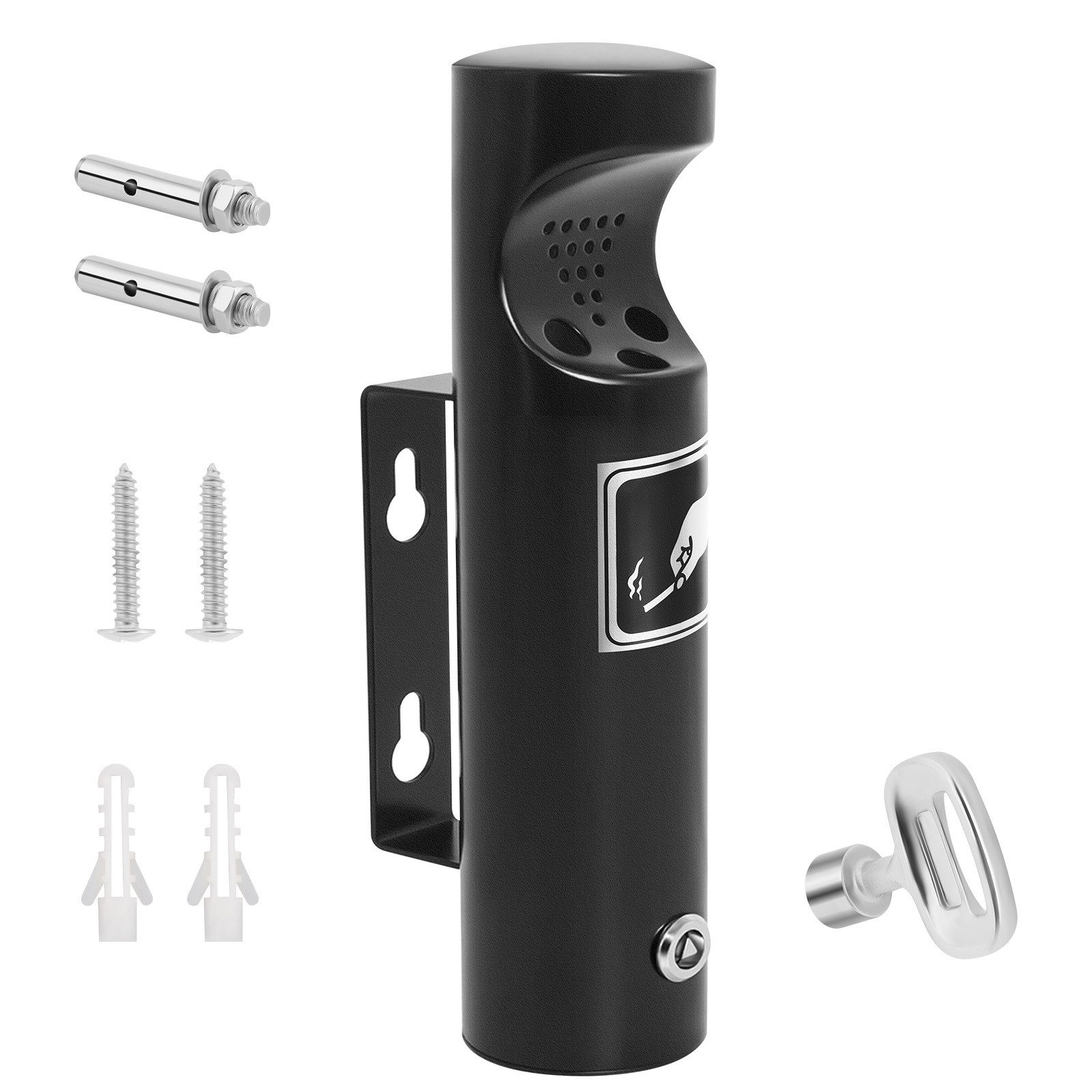 JOYOLEDER Aschenbecher Vertikaler Mülleimer aus Edelstahl, Wandmontierter Küchenabfalleimer, mit Schlüssel, Abfallbehälter für Hotels, Cafés, Büros, Restaurants