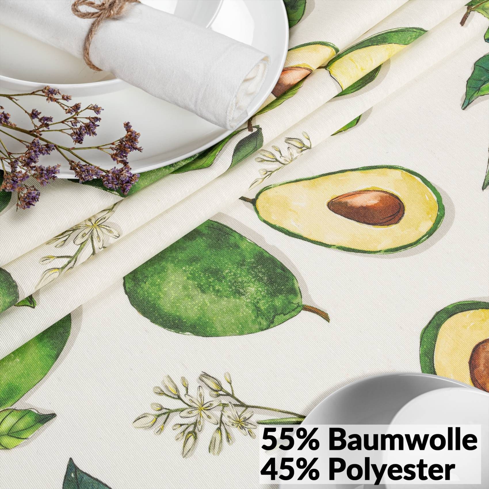 ANRO Tischdecke Stoff Digitalprint Tischtuch EasyClean ACRYL Beschichtet Tischwäsche (Einzelstück 1-tlg), auch als Gartentischdecke - ACRYL Beschichtet
