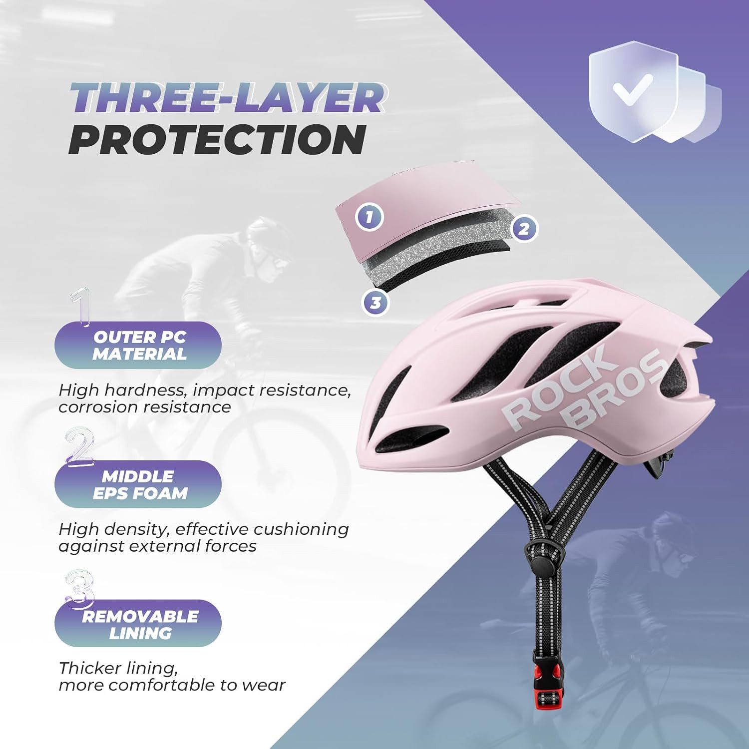 ROCKBROS Fahrradhelm Einstellbarer Allround-Fahrradhelm Unisex mit Belüftung