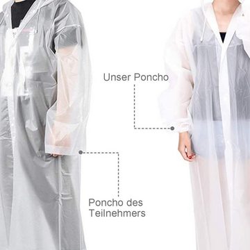 Rnemitery Regenmantel Wasserdicht Regencape Regenponcho Regenmantel für Damen Herren 2 Stück (2-tlg)