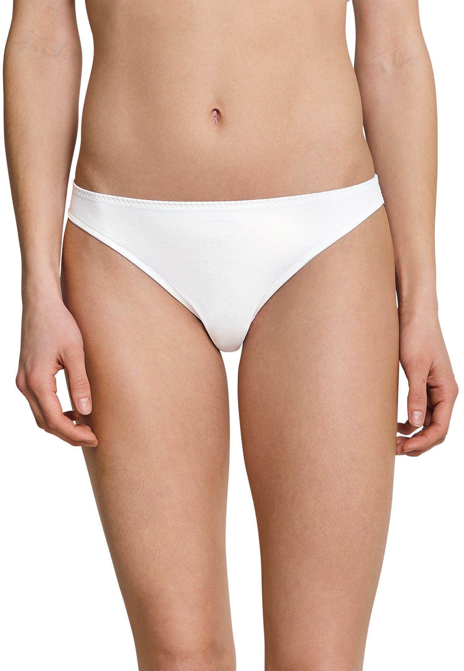 Schiesser Slip Seamless (Set, 1-St., Set) Damen String/Slips Unterhose Spitze nahtlos ohne störende Nähte weiss