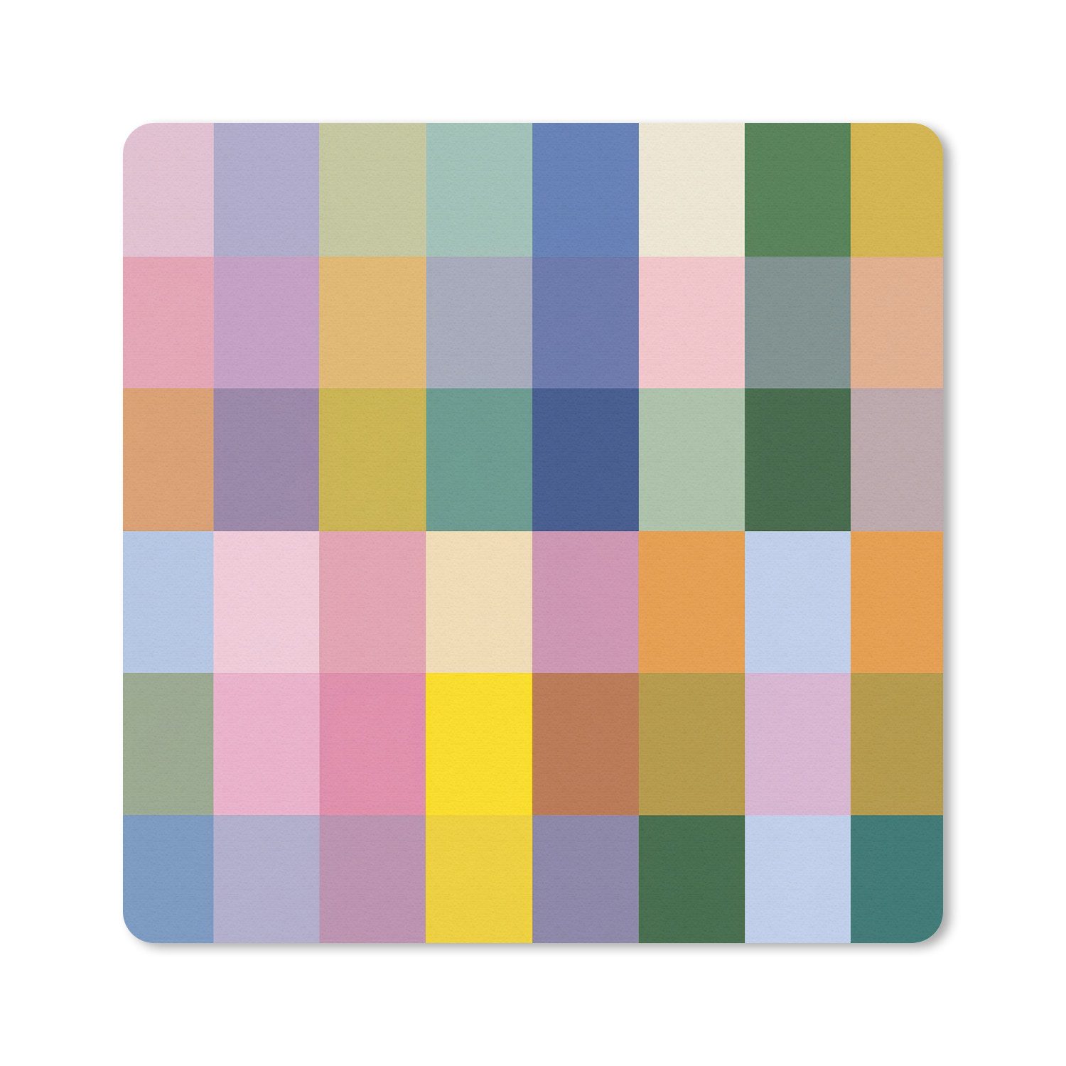 MuchoWow Mauspad Blöcke - Quadratisch - Gemustert - Farbig (1-St), Mousepad, Schreibtisch Zubehör, Deko, 20x20 cm