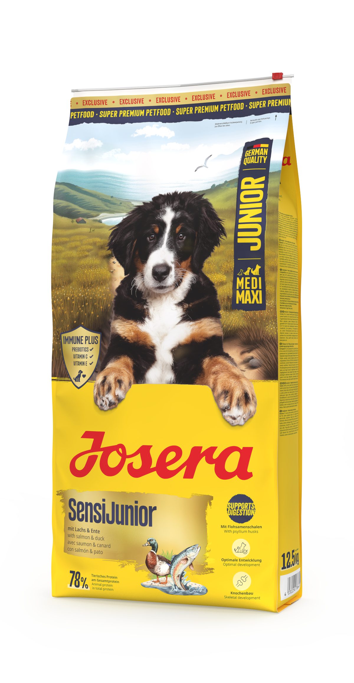 Josera SensiJunior 12,5kg, Trockenfutter für: Hunde, Junior Medi Maxi, für wachsende Hunde mittlerer und großer Rassen