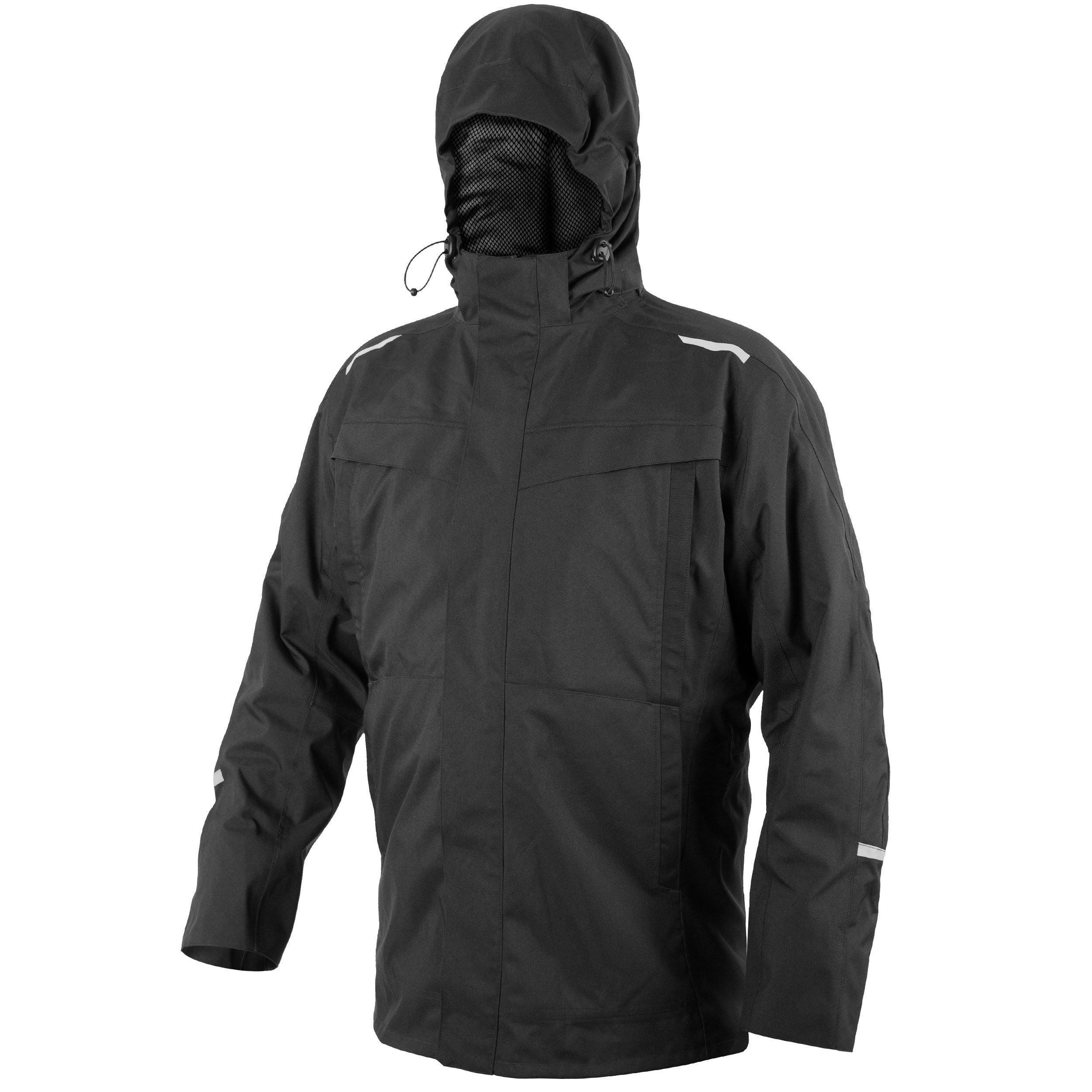 Qualitex Workwear Allwetterjacke Allwetter-Arbeitsjacke mit Kapuze, Wasserdicht, Reflexeinsätze (1-St) Optional als Zip-In-Kombi erhältlich: mit Fleecejacke zur Winterjacke