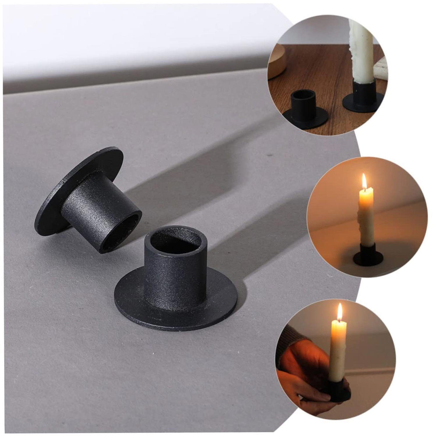 Dekorativer Kerzenhalter Kerzenleuchter MAGICSHE aus 4-teiliger Metall, Kerzenständer Aromatherapie