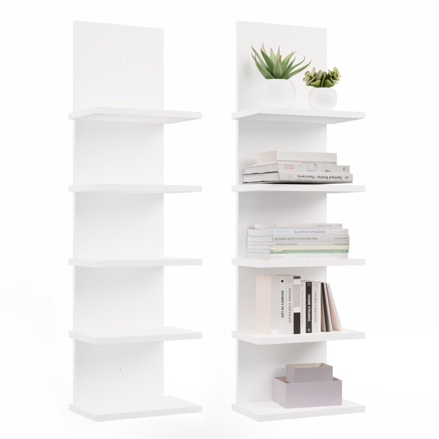Bücherregal Wandregal mit 5 Ablagen, Hängeregal 100 cm, platzsparend