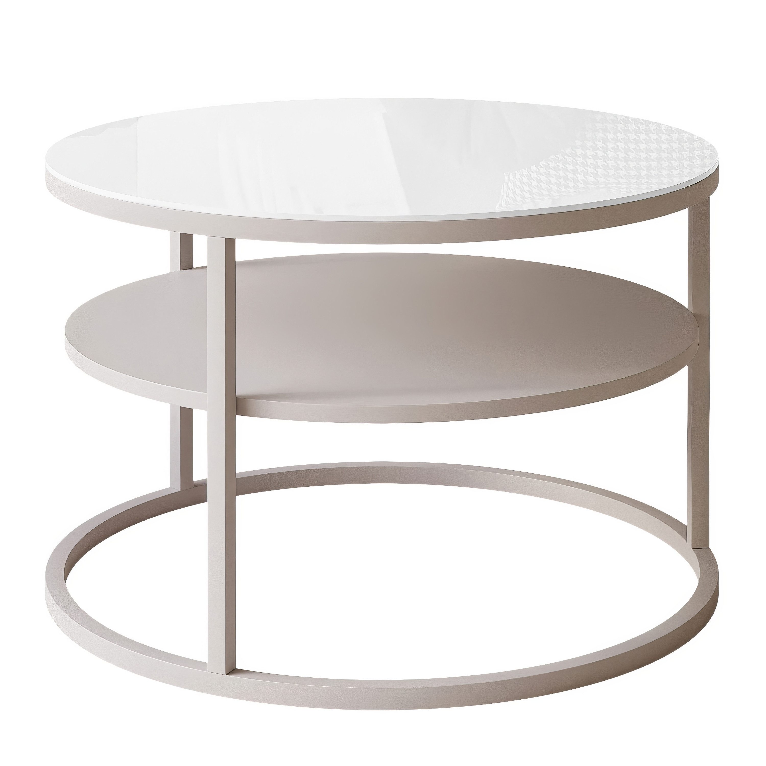 Lookway Couchtisch CIRI SLIM GLASS Kaschmir mit Ablage (1 Tisch), Durchmess günstig online kaufen