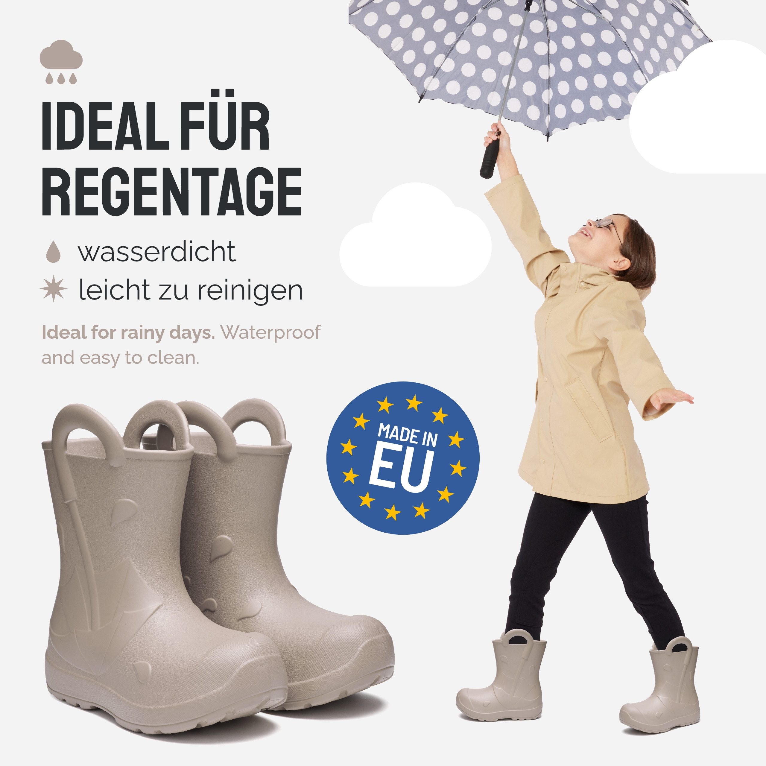 Ladeheid x Camminare Kinder aus leichtem EVA wasserdicht mit Design LA-CA-20 Gummistiefel – Bild 5 von 5