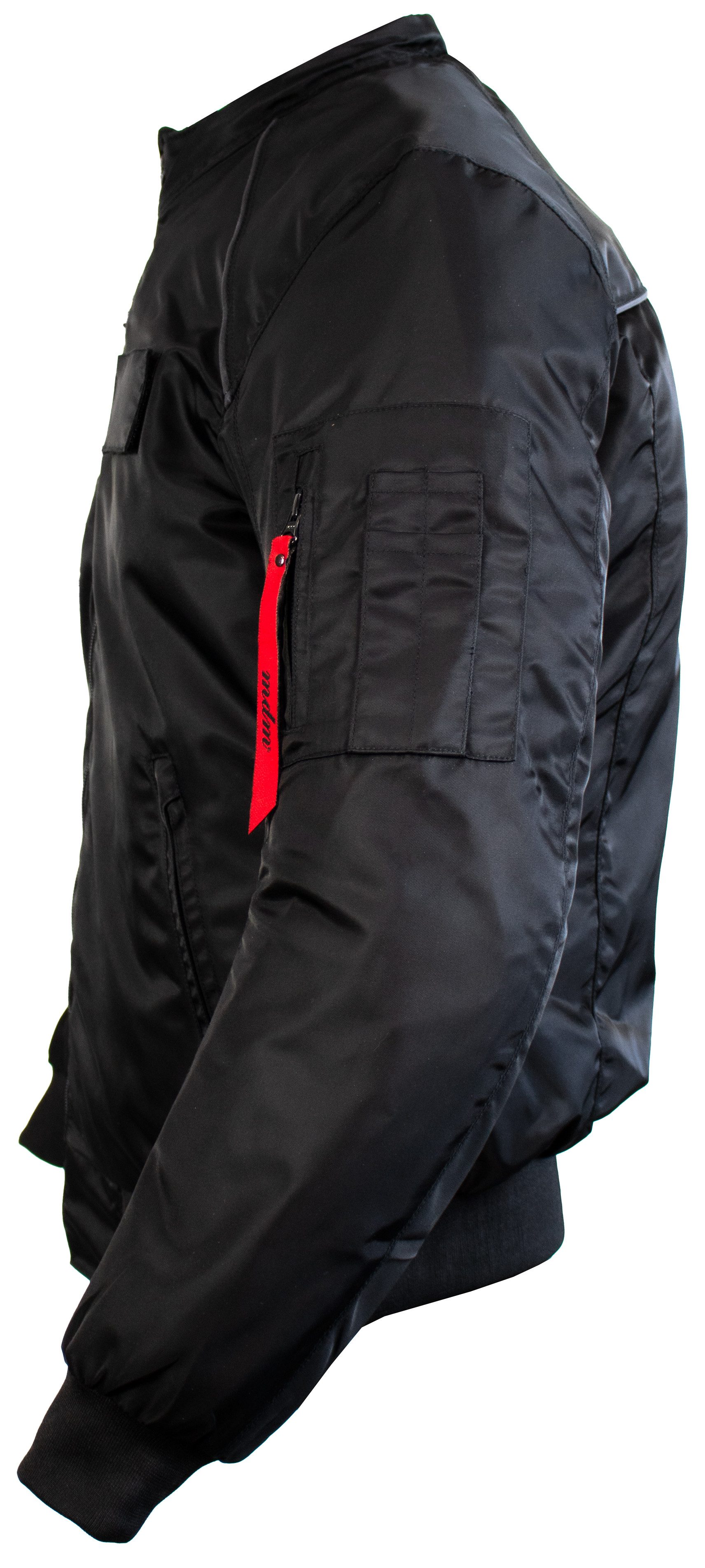 MDM Motorradjacke MDM Herren Bomberjacke Motorradjacke mit Protektoren Schwarz Motorradjacke mit Protektoren und Belüftung – Bild 5 von 5