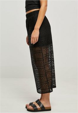 URBAN CLASSICS Jerseyrock Damen Ladies Stretch Crochet Lace Midi Skirt (1-tlg)