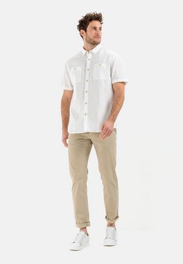 camel active Kurzarmhemd aus einem Baumwoll-Leinenmix Button-Down