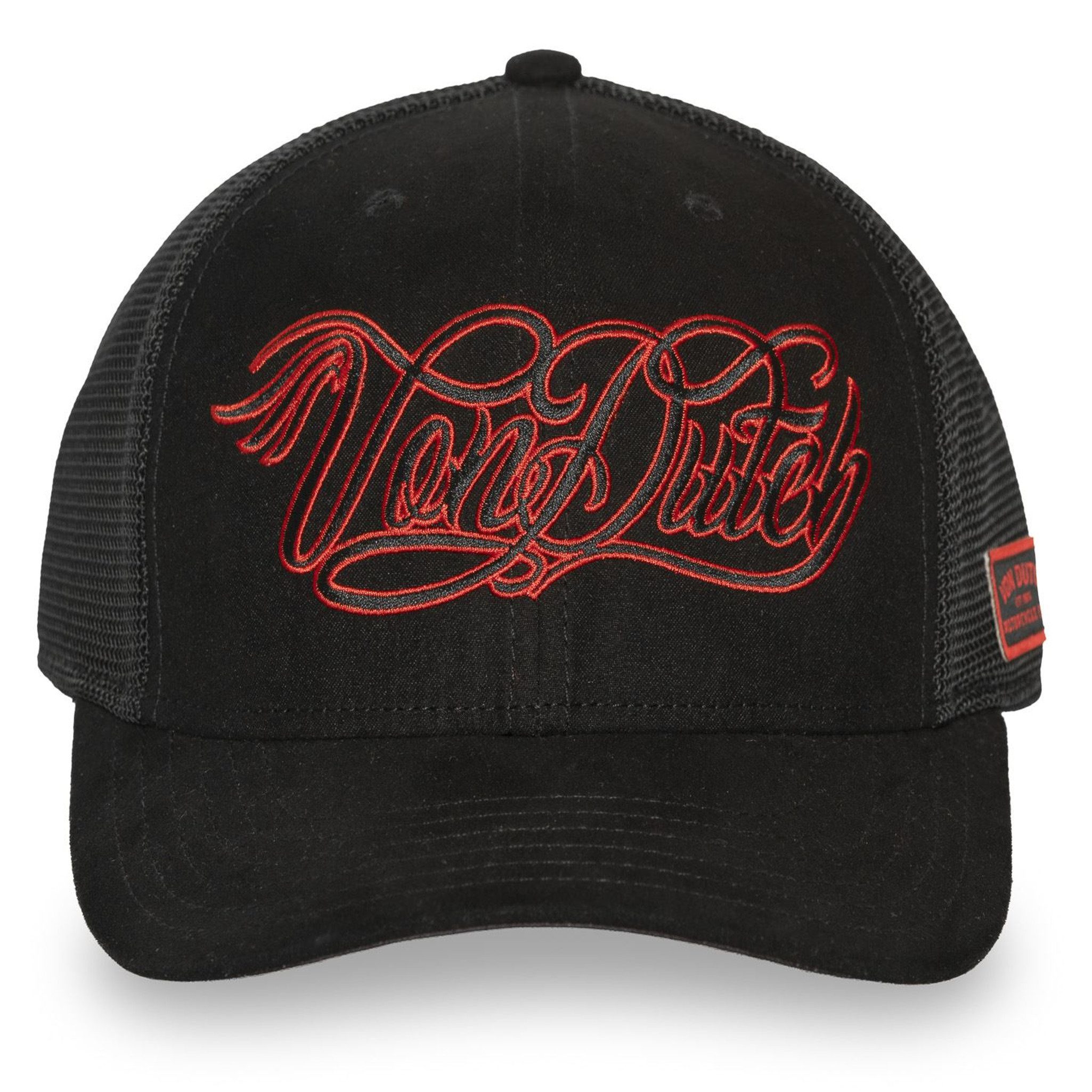 Von Dutch Trucker Cap Von Dutch Originals Trucker Cap Half Curved VON DUTCH Premium (Basecap, Basecap, Meshcap, Trucker Kappe) Druck auf Schirmunterseite