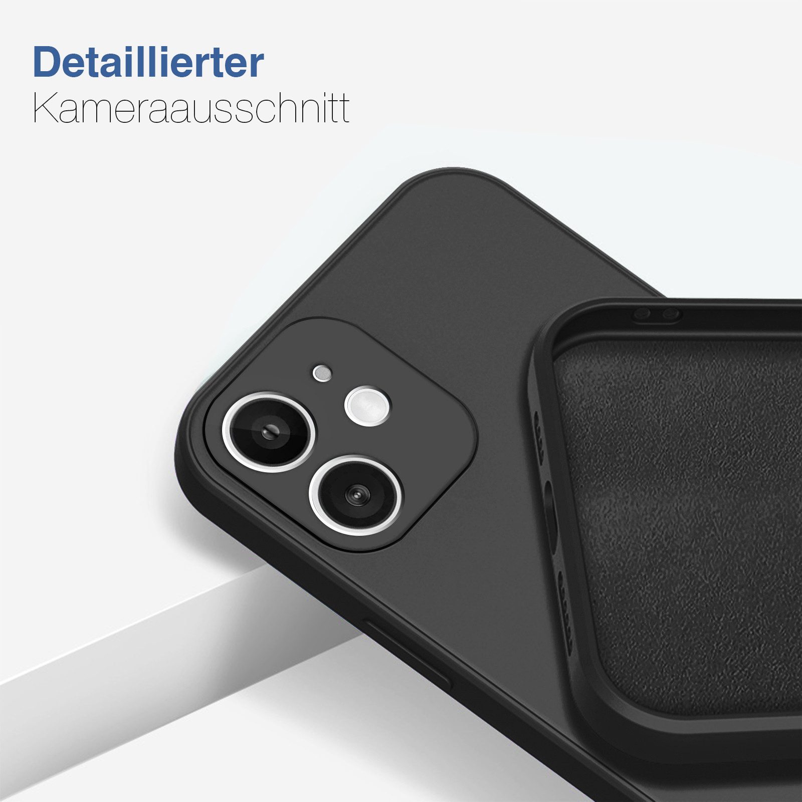 Tec-Expert Handyhülle SoftGrip Cover Hülle für Apple iPhone 12, Handy Case Bumper integrierter Kameraschutz flexibel
