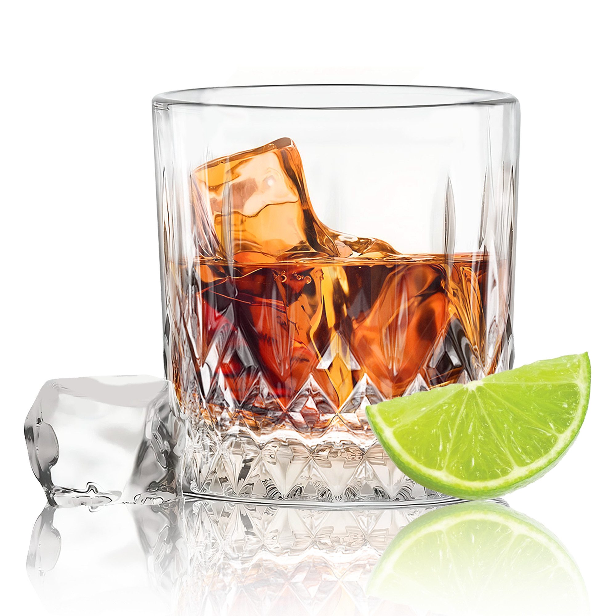 KONZEPT Whiskyglas Whisky Glas Becher 280 ml 6/12er Set, 12-tlg., Glas-Set, 280 ml