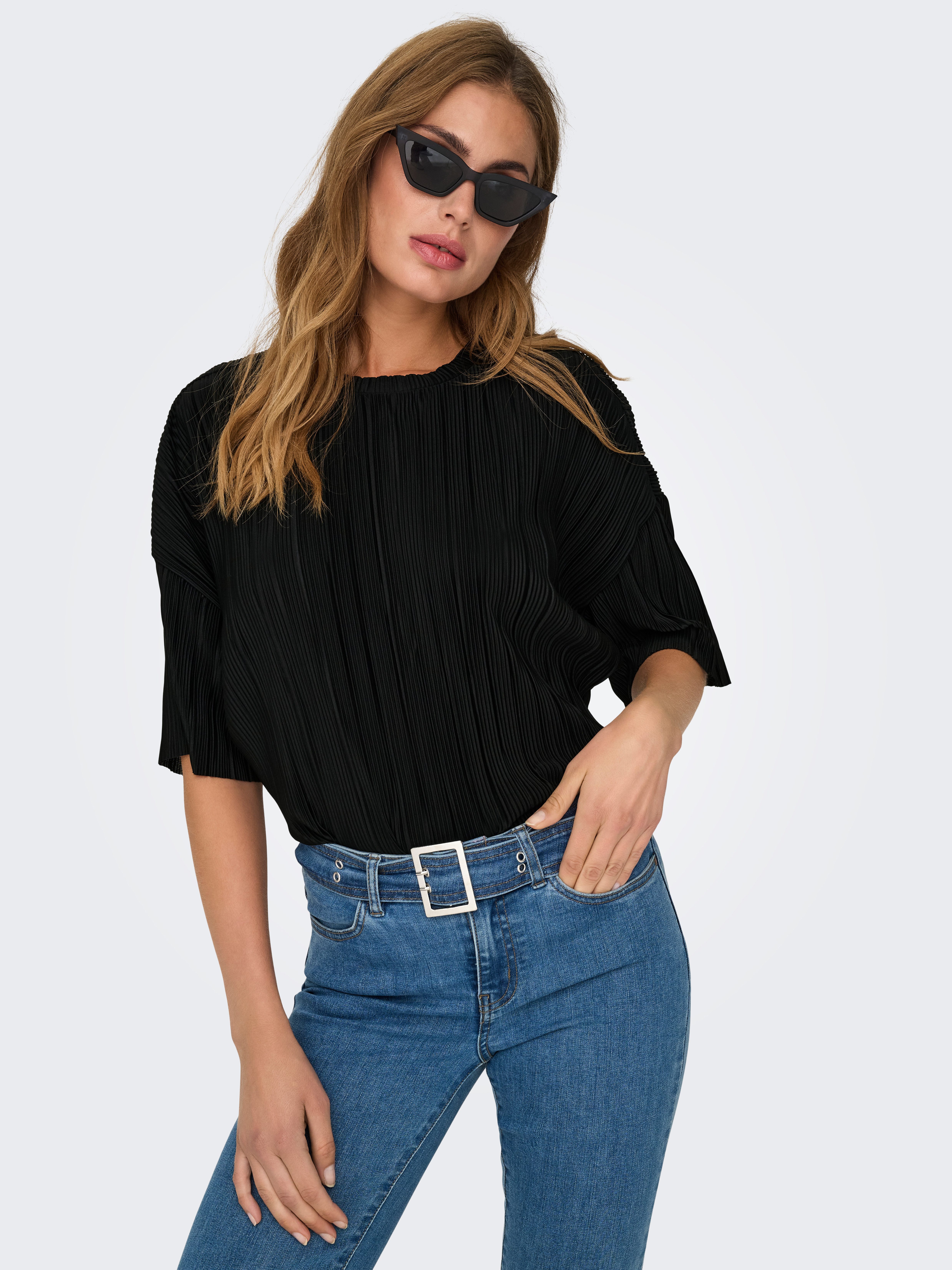 ONLY Plisseeshirt ONLRAVENNA S/S PLISSE TOP günstig online kaufen