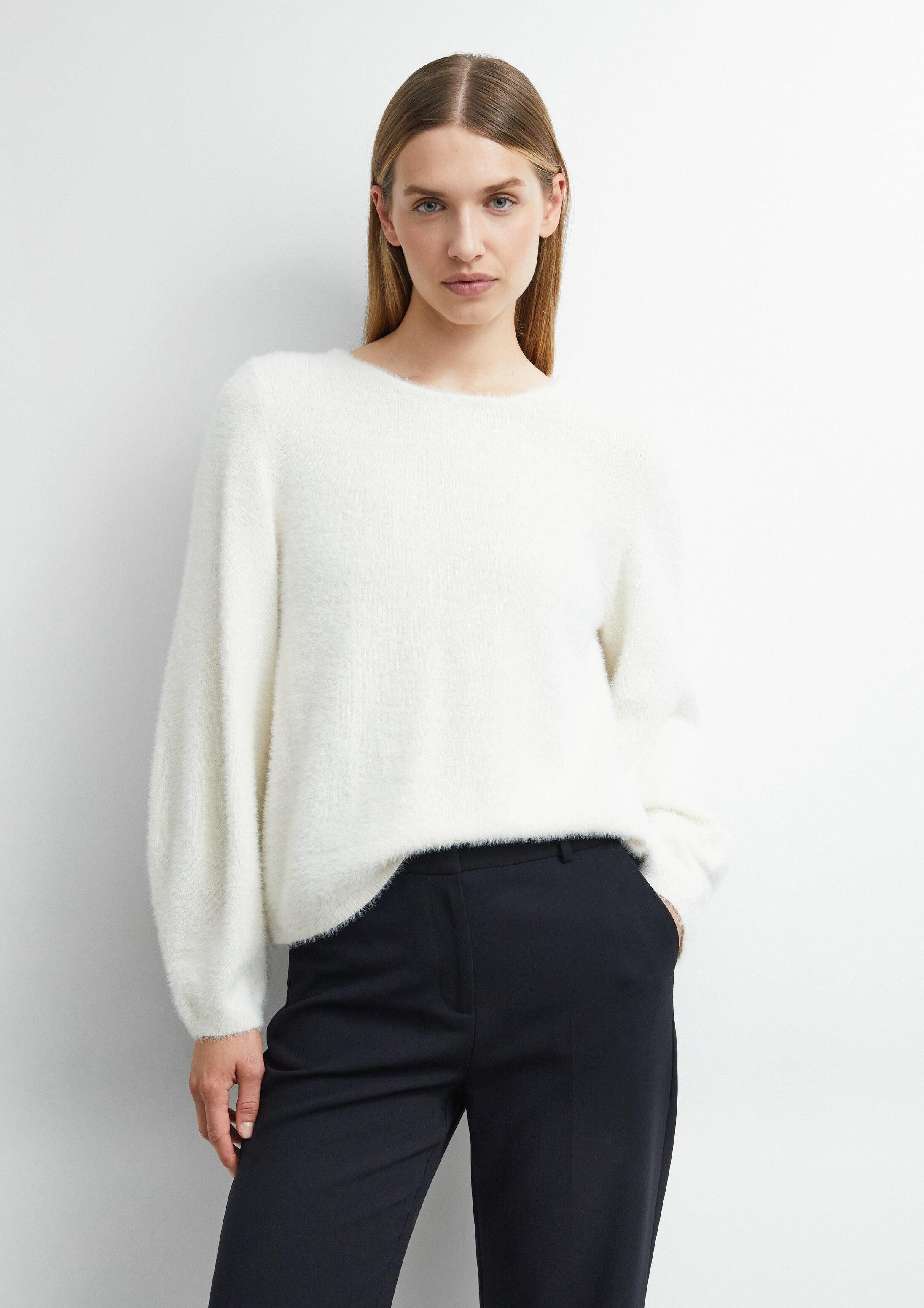 comma Longpullover Strickpullover Weicher Pullover mit Barrel Sleeve