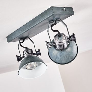 hofstein Deckenleuchte »Varsi« dimmbare Deckenlampe aus Metall in Grau/Weiß, ohne Leuchtmittel, 2700 Kelvin, Lampenschirm dreh-/schwenkbar, 2xGU10, Spot im Retro-Design