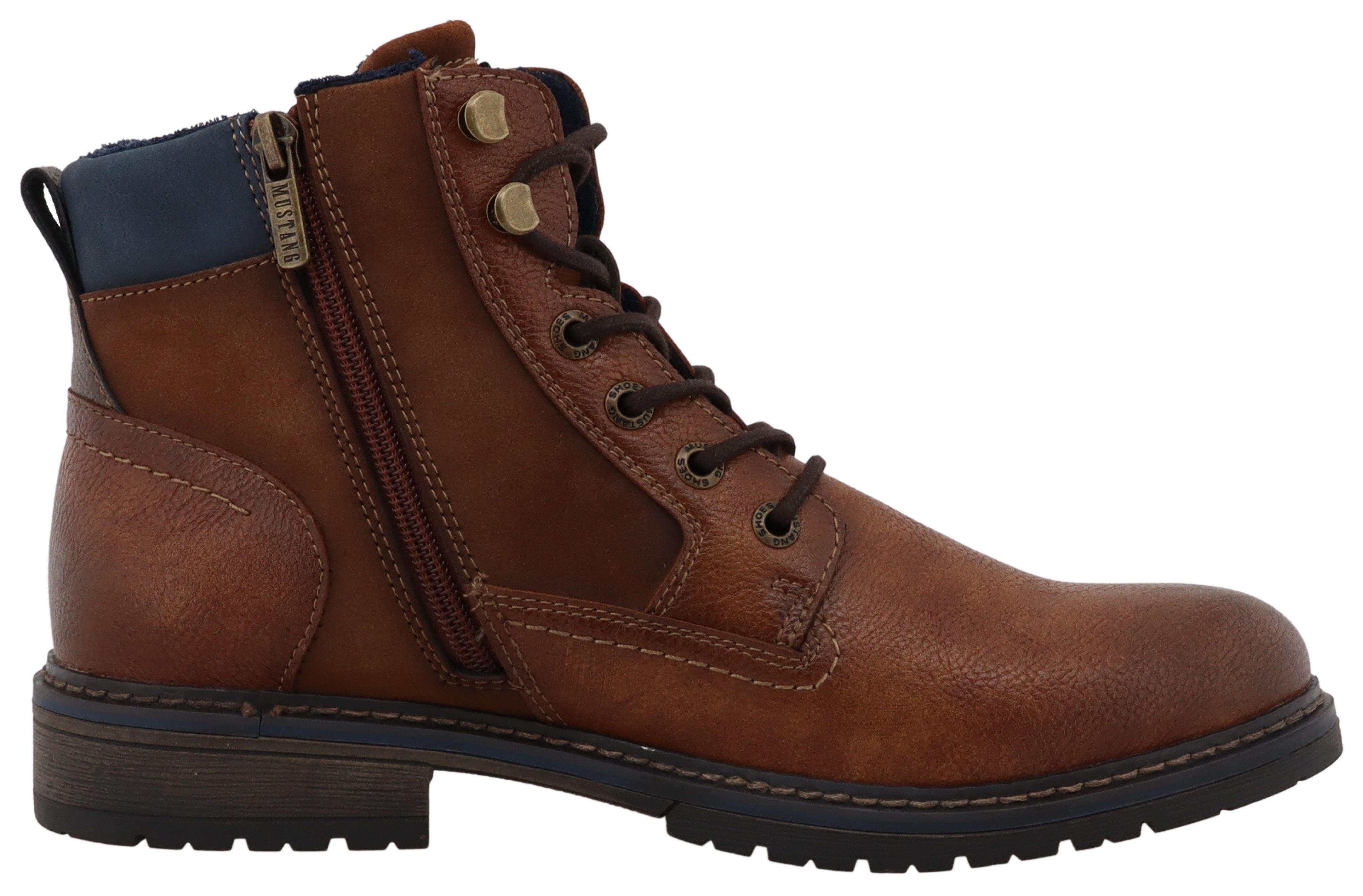 Mustang Shoes Marcas Schnürboots Business Stiefel, Boots mit Textilfutter