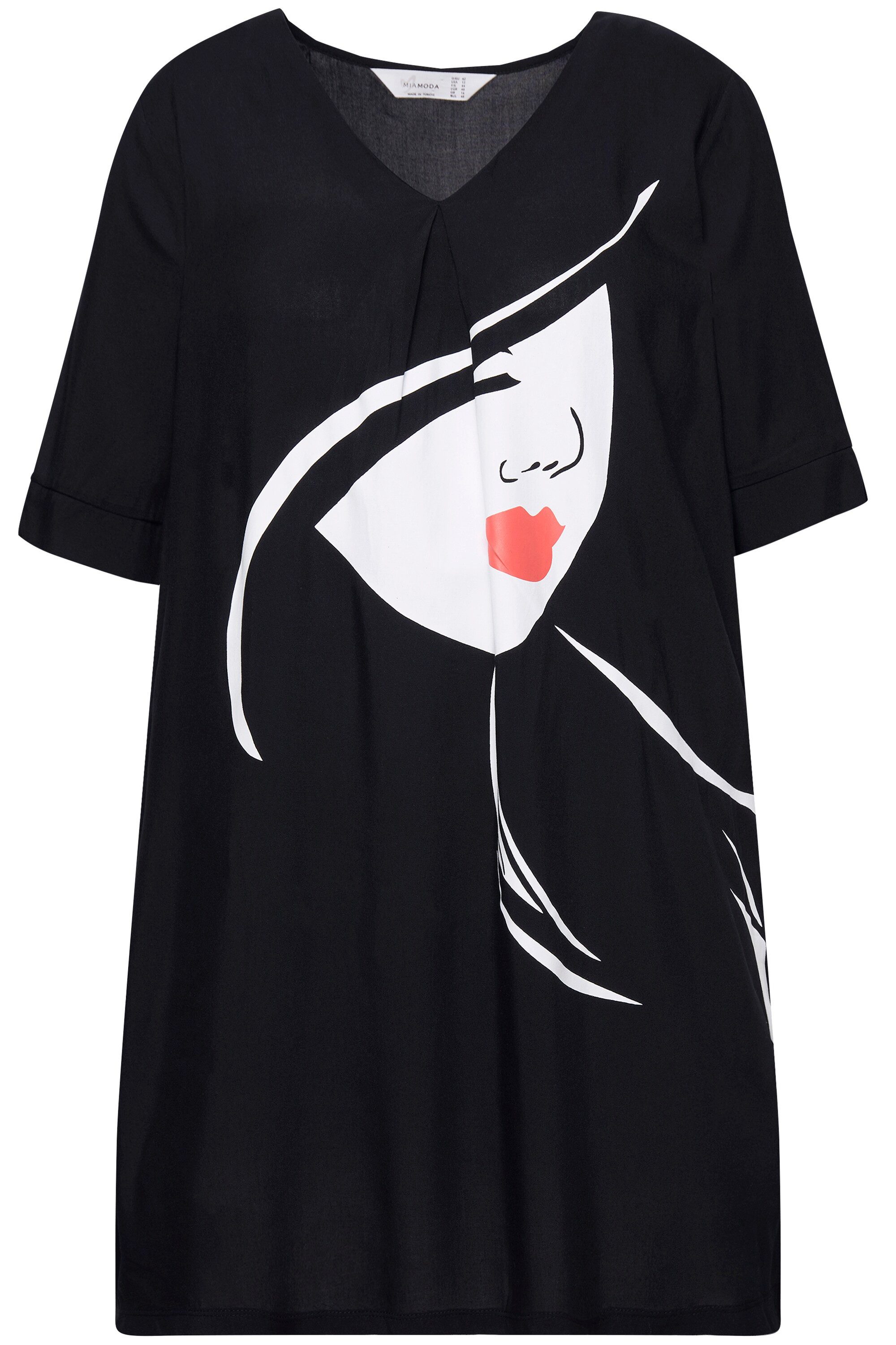 MIAMODA Jerseykleid Kleid A-Linie Frauenkopf Halbarm