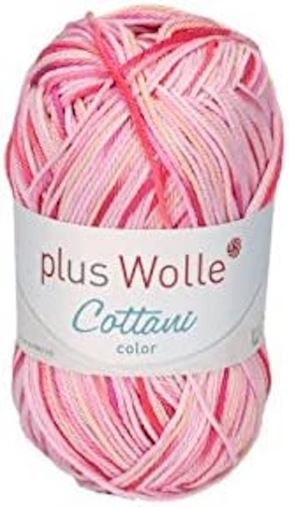 Wolle Cottani 100% H-Erzmade Dekofigur Plus Baumwolle 50g/125m, Pink Color,