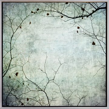 queence Leinwandbild Kirschblüten, Abstrakt, mit einem Schattenfugenrahmen veredelt