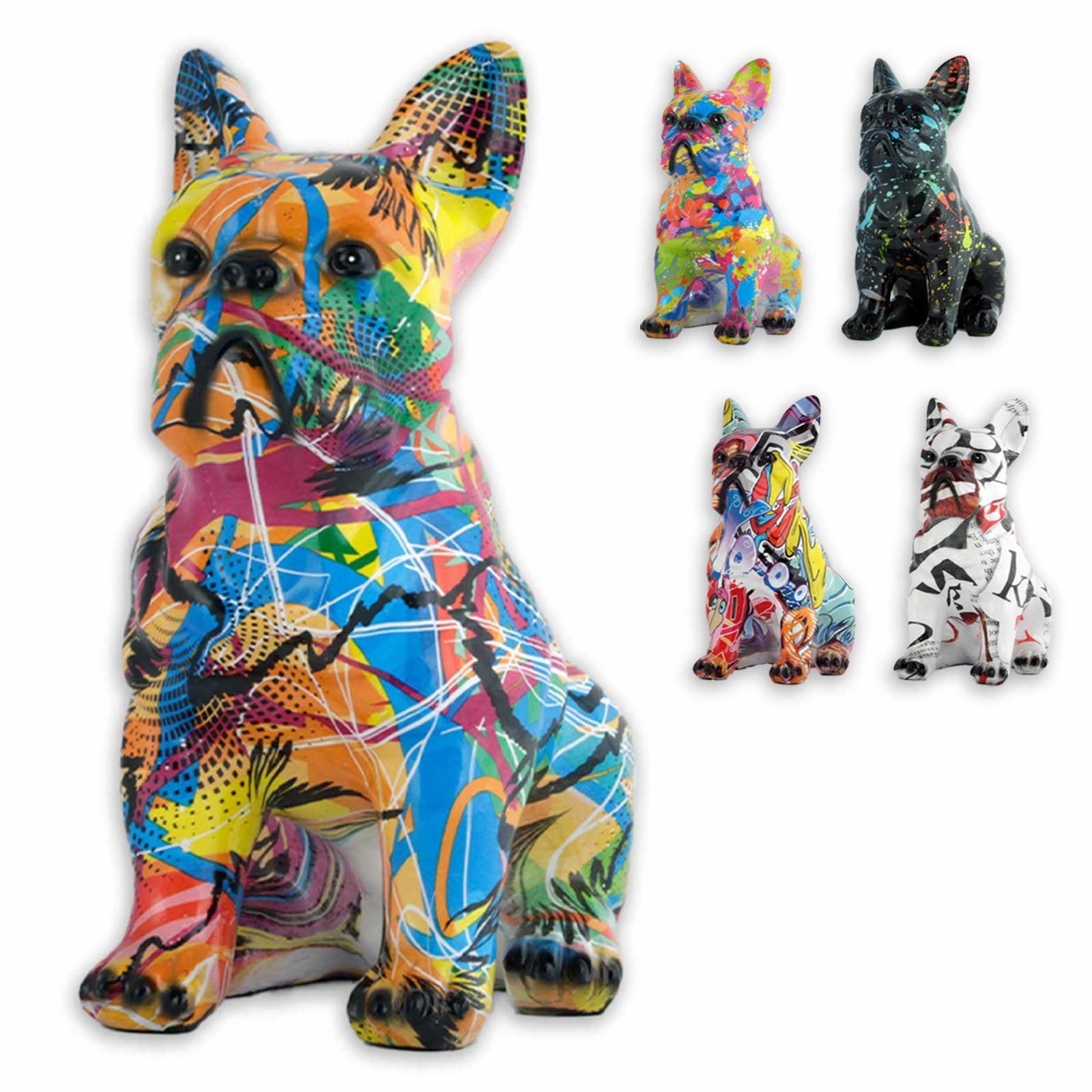 Monkimau Tierfigur Bulldoggen Figur - Deko Figuren Garten Tiere Dekoration Wohnzimmer (Packung)