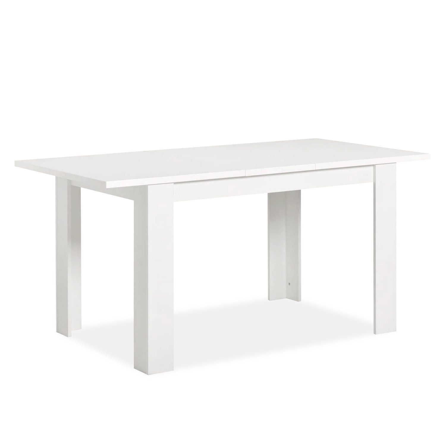 Homestyle4u Esstisch Esszimmertisch Holztisch Küchentisch Massiv Weiß / Eiche klein Küche, 120x80, ausziehbar/erweiterbar