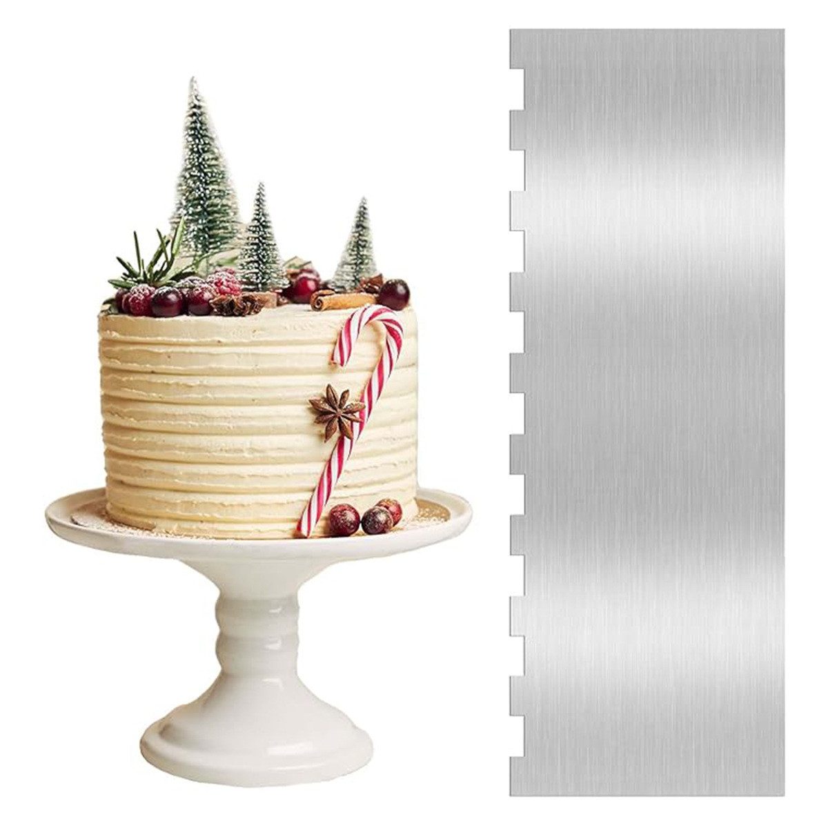 Auledio Kuchenheber Edelstahl Торт серверы & Kuchenschaber - Tortenglätter & Spachtel, ca. 21,9 x 7,8 cm, Kuchen, Torten, Gebäck​, Spülmaschinengeeignet