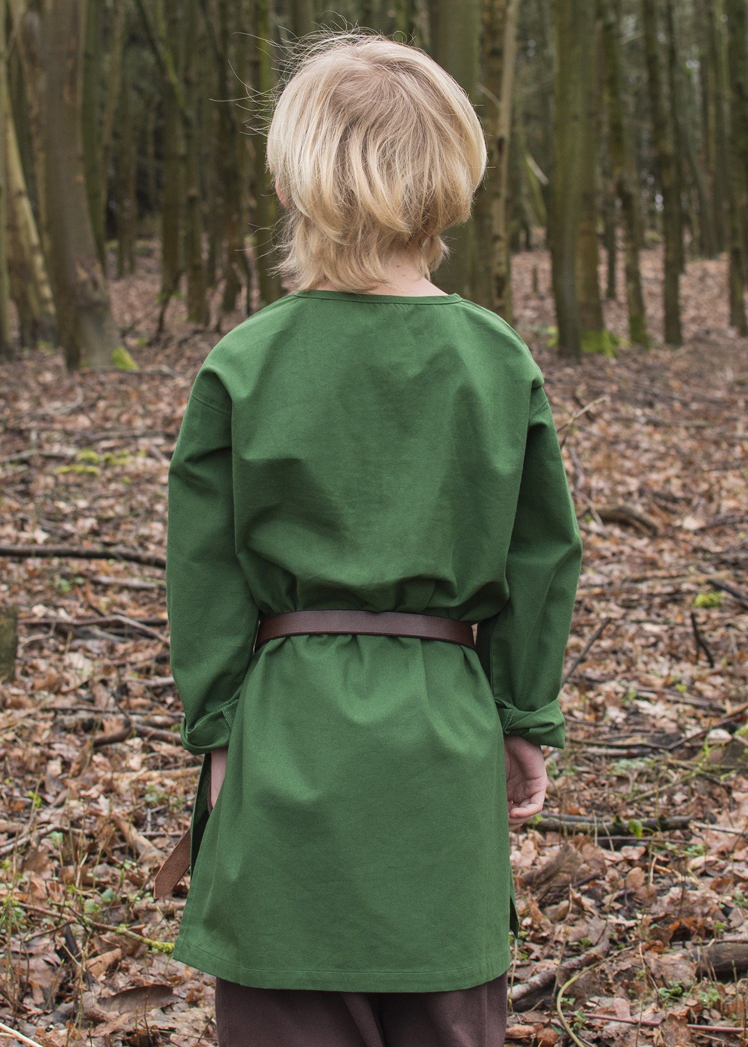 Battle Merchant Ritter-Kostüm Langärmelige Mittelalter-Tunika / Leibhemd Arn für Kinder, grün
