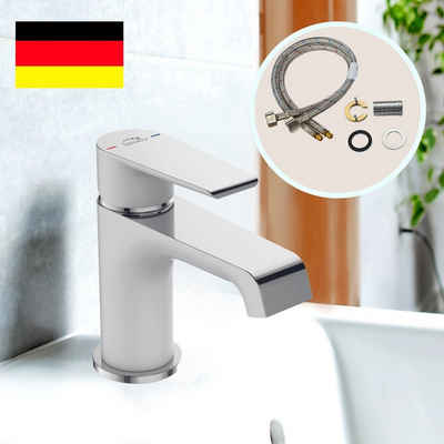Faizee Möbel Badarmatur »Bad Armatur Wasserhahn Einhandmischer LARGO Chrome Weiß Waschtischbatterie«