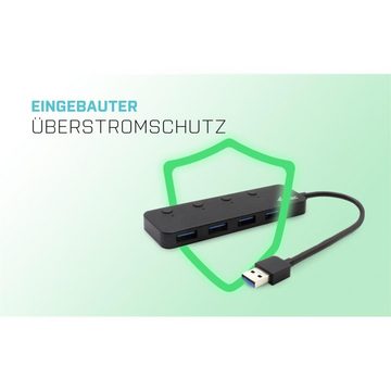 I-TEC USB 3.0 Metal HUB 4 Port mit individual On/Off Switches USB-Ladegerät