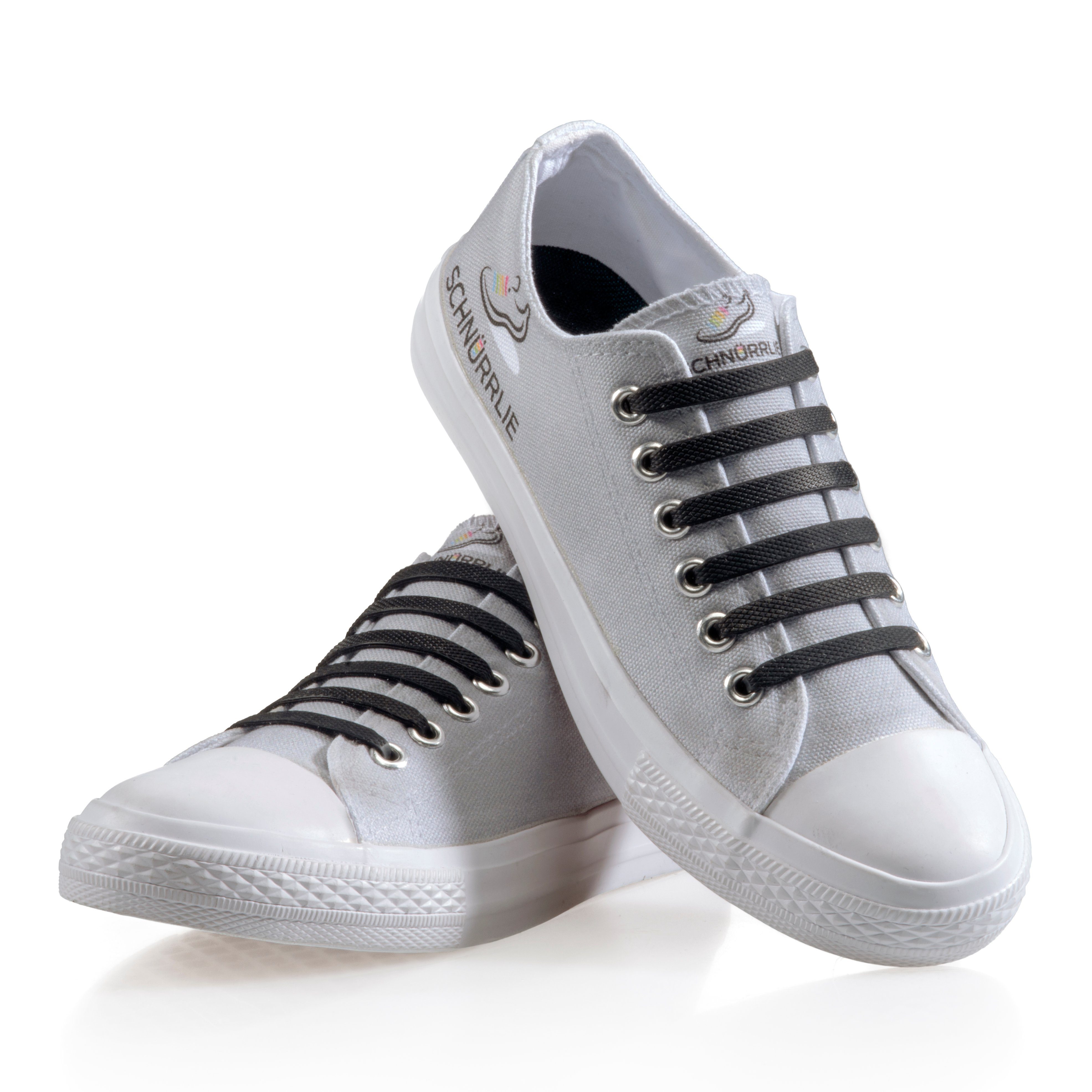 SCHNÜRRLIE Schnürsenkel Silikon Schnürbänder - elastische flache Laces, für Sneaker, Turnschuhe, Sportschuhe uvm