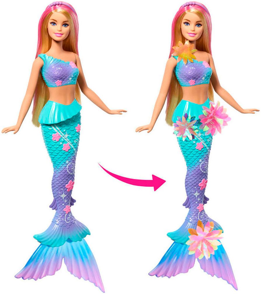 Barbie Anziehpuppe Meerjungfrau mit magischen Blüten, blond günstig online kaufen
