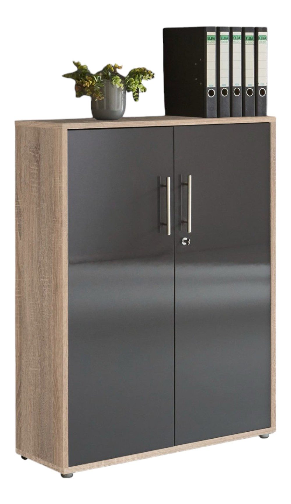 moebel-dich-auf Aktenschrank TABOR niedrig (abschließbar, Metallgriffe, 3 F günstig online kaufen