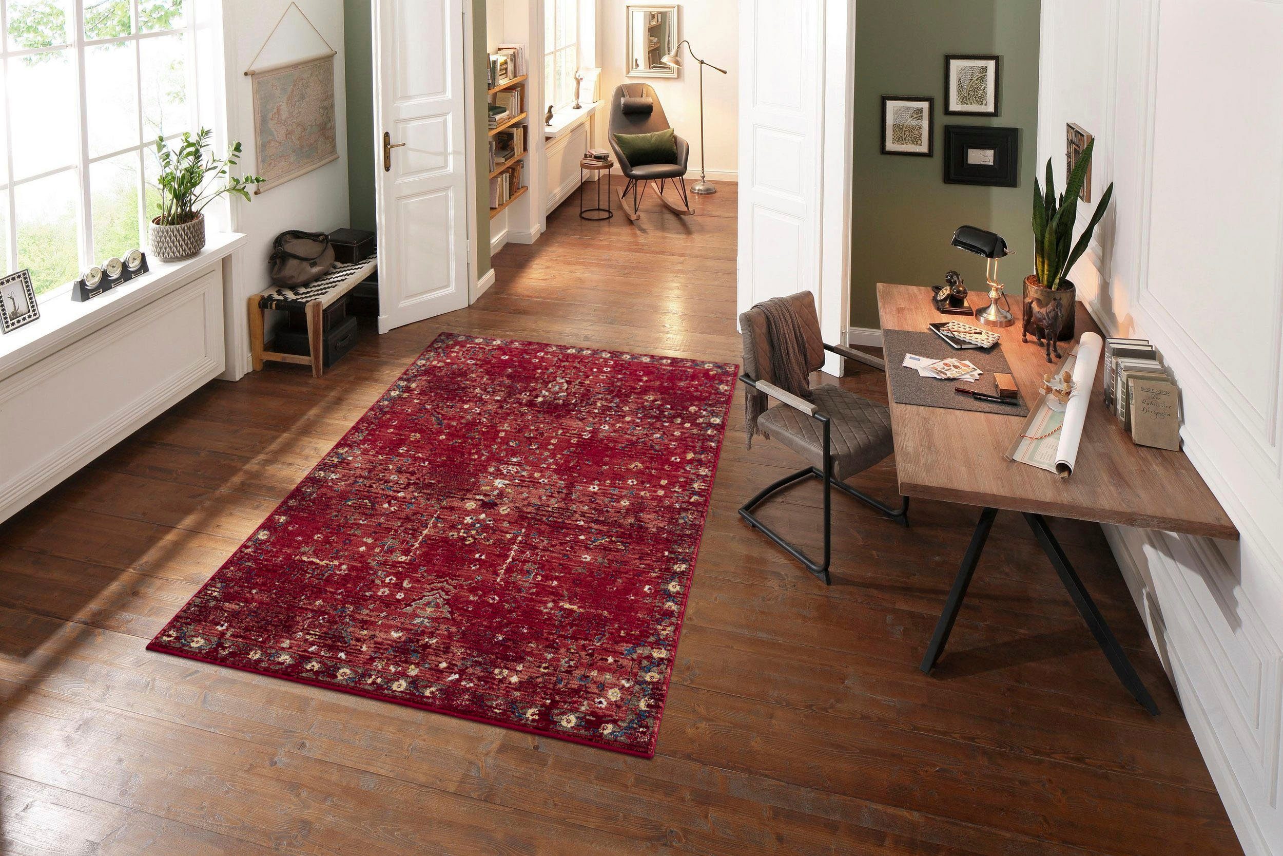 Teppich Clovis, Home affaire, mit rot rechteckig, Teppich Vintage Orient-Design, im mm, Bordüre, Höhe: 11
