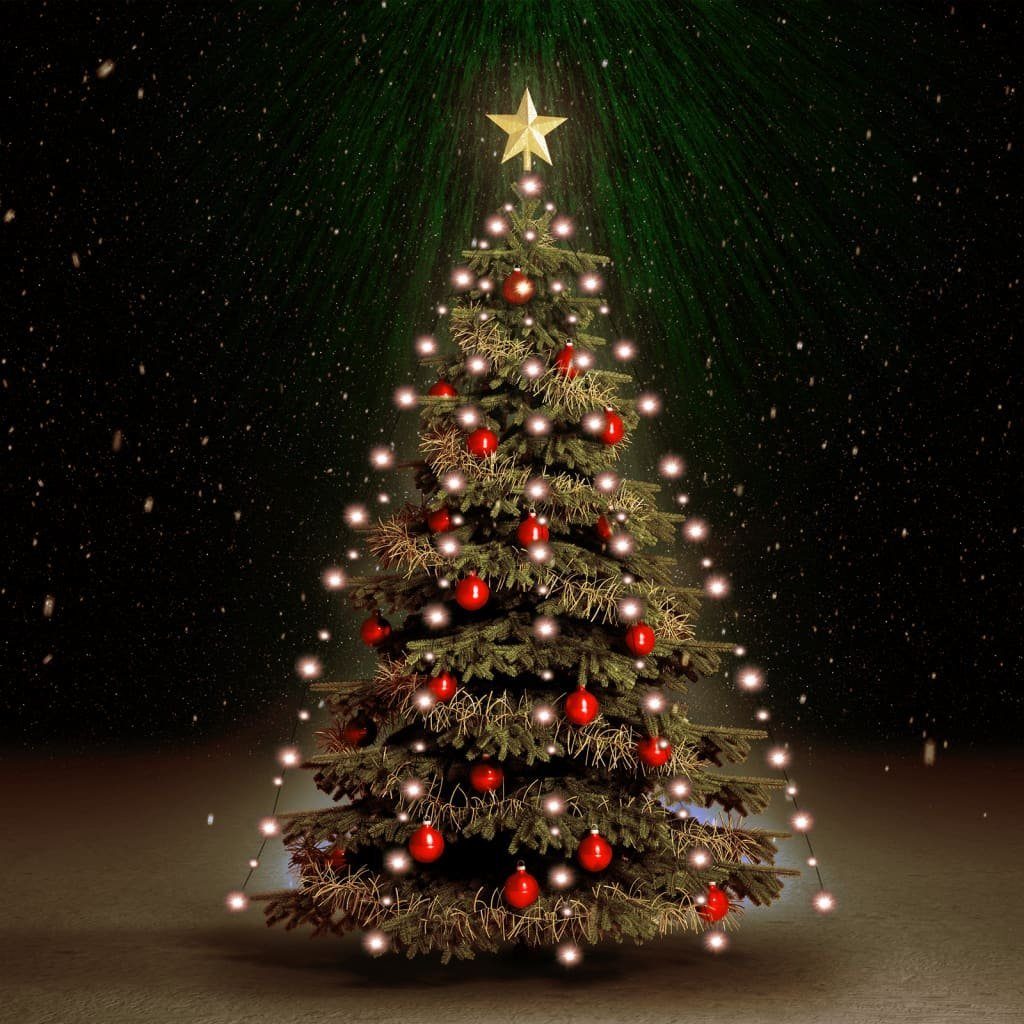 Warmweiß vidaXL mit 210 cm Weihnachtsbaum-Lichternetz LEDs Lichterschlauch 210
