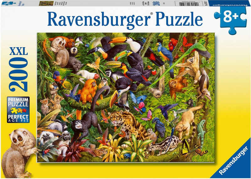 Ravensburger Puzzle Bunter Dschungel, 200 Puzzleteile, Made in Germany; FSC®- schützt Wald - weltweit