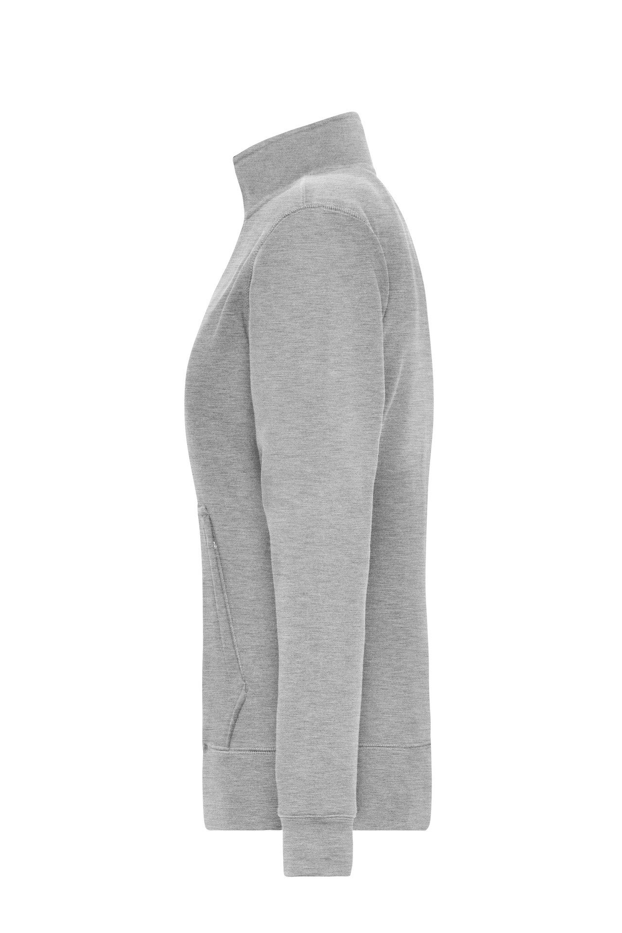 James & Nicholson Sweatjacke Leicht taillierte Damen Doppeljacke im Materialmix JN1809 Innen warmer Fleece, außen angenehmer Baumwoll-Jersey – Bild 3 von 4