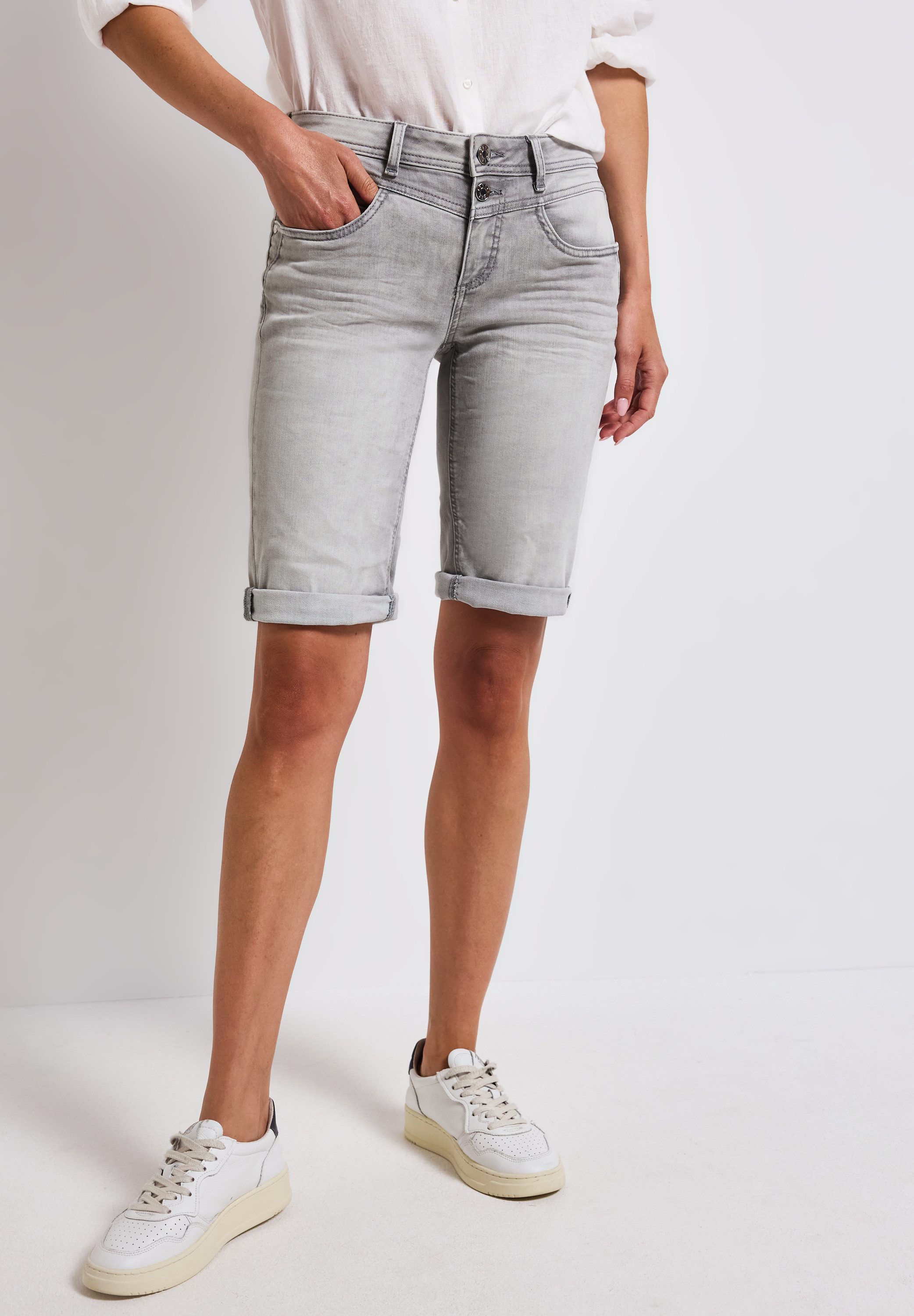STREET ONE Bermudas Style Jane Sommerhose Jeans mit Slim Legs und Stretch günstig online kaufen