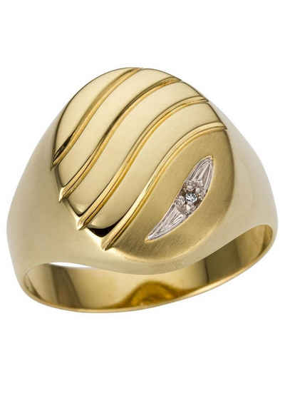 Firetti Goldring Schmuck Geschenk Gold 333 Herrenring Goldring, Made in Germany - mit Diamant