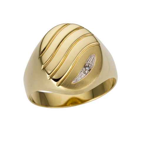 Firetti Goldring Schmuck Geschenk Gold 333 Herrenring Goldring, Made in Germany - mit Diamant