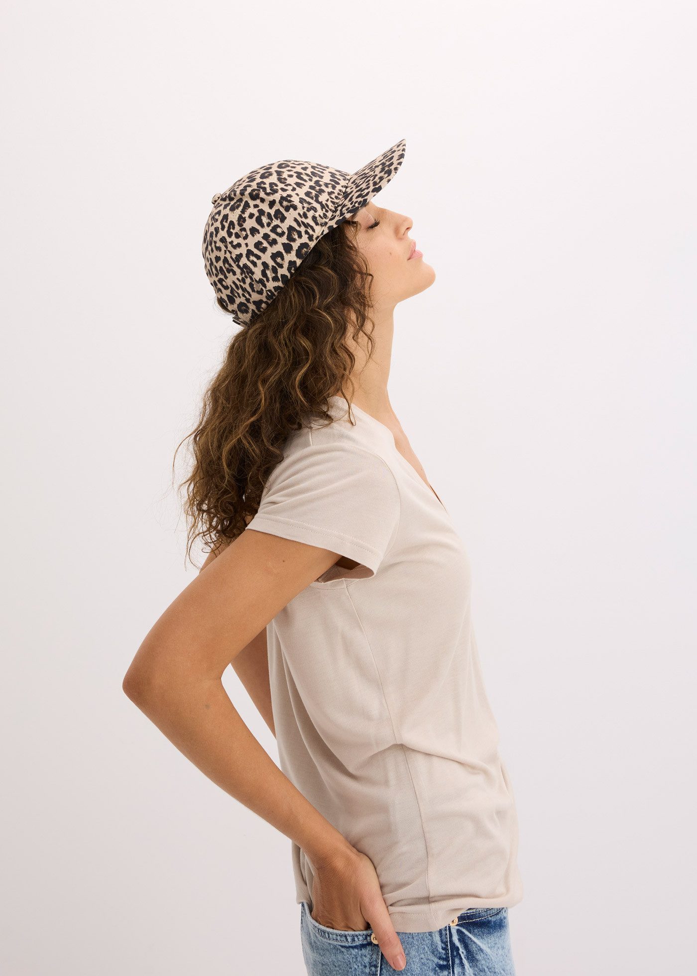 bonprix Baseball Cap (1-St) aus reiner Baumwolle, mit Leo-Muster, für Frühl günstig online kaufen