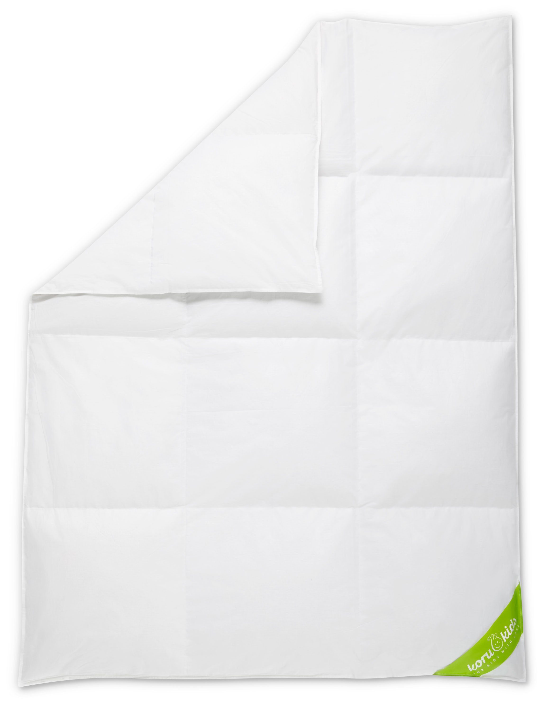 Koru Kids Kinderbettdecke Daunen Bettdecke Kinder 100x135cm, Füllung: Landdaune (90% Daunen/10% Federn), Waschbar bis 60° C, temperaturausgleichend, allergikergeeignet