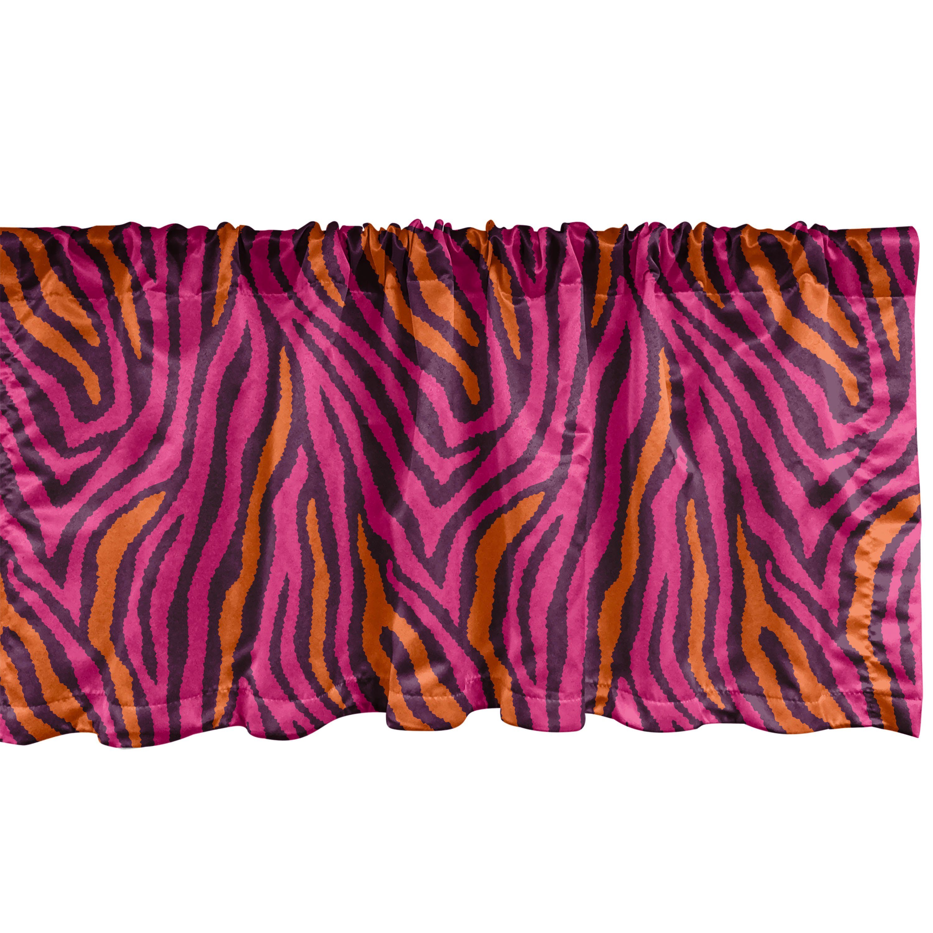 Scheibengardine Vorhang Volant für Küche Schlafzimmer Dekor mit Stangentasche, Abakuhaus, Microfaser, Safari Zebra-Muster-Streifen-Design