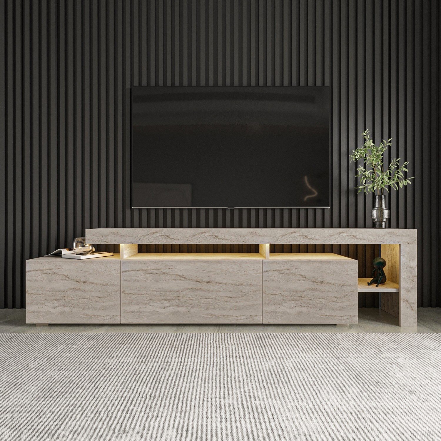 Skye Decor TV-Board, LED-Beleuchtung, PVC-Kanten für zusätzliche Eleganz