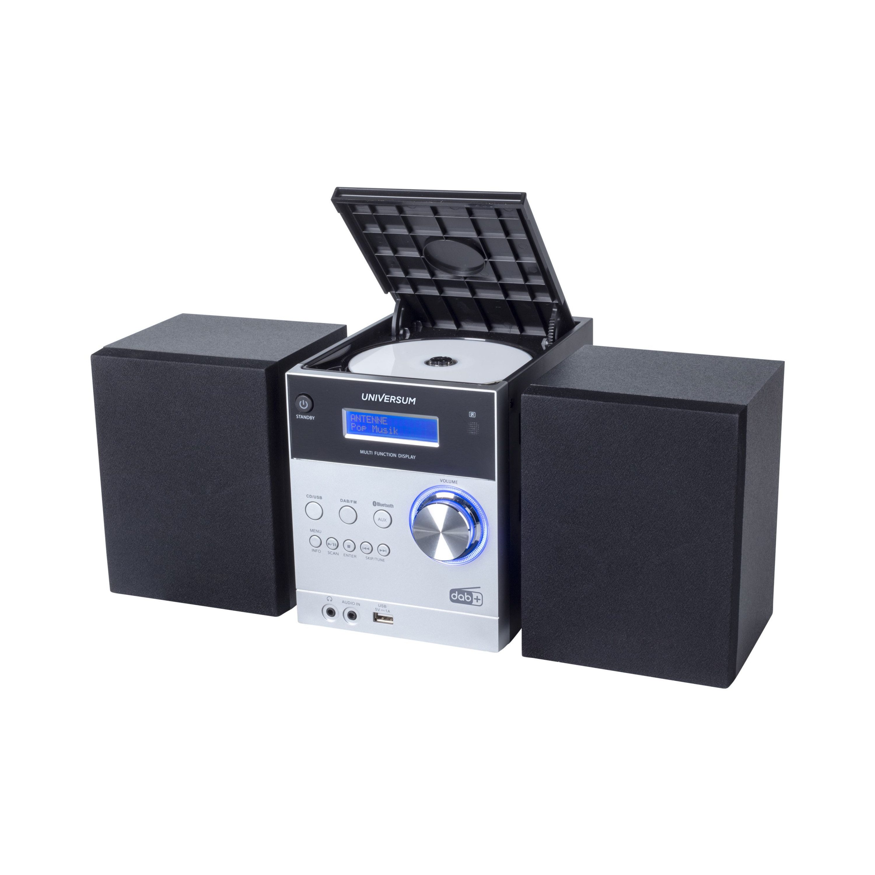 Universum MS 300 silver Kompaktanlage (CD, DAB+, UKW Radio, Bluetooth, AUX In und USB)