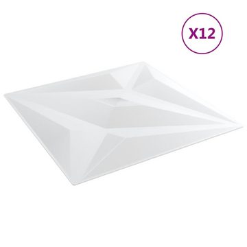 vidaXL Wandpaneel Wandpaneele 12 Stk. Weiß 50x50 cm XPS 3 m² Stern, (12-tlg)