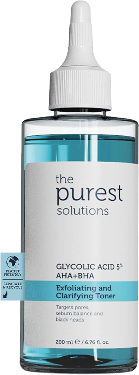 The Purest Solutions Toner Peeling&klärendes Gesichtswasser Glykolsäure 5% AHA+BHA Gleichgewicht